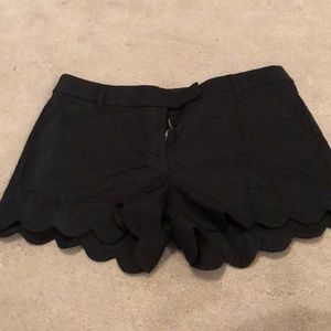 J.Crew Black Scallop Shorts